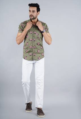 URITAJI Men Striped Casual Grey Shirt