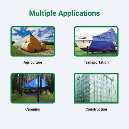 SILPAULIN Tarpaulin Reinforced Edges on All sides for Extra Strength 9 ft x 12 ft 120GSM Tent - For Tent, Shades, Camping, Warehouse, Godown, Inventory, Transport, Agriculture