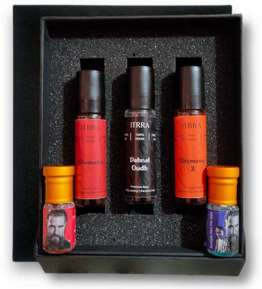Itrra Luxury Attar Set | Shamama | Dehul Oudh | Shamama 2 | Premium & Long Lasting | Alcohol Free Natural Attar | Roll on For Men & Women | Pack Of 3 | 10ml each | Get two 1ml Tester Herbal Attar