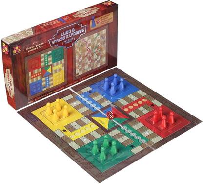 MSM CREATION 2 IN 1 LUDO WITH SNAKES AND LADDERS MEDIUM Board Game Accessories