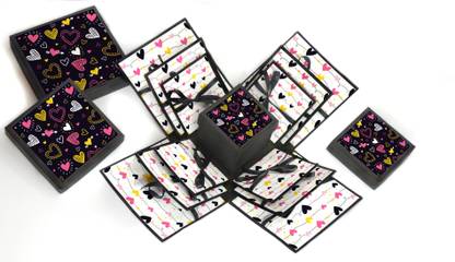 VECRAFT Love Heart Beat 3 Layered Exploding Gift Box Greeting Card