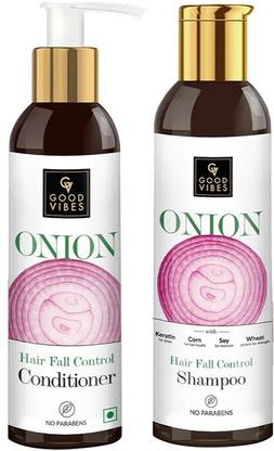 GOOD VIBES Onion Hair Care Combo (Shampoo 200ml + Conditioner 200ml)