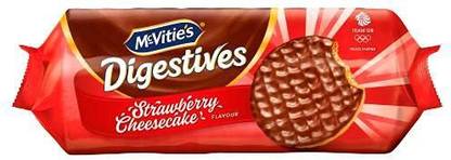 McVitie's Digestives Strawberry Cheesecake Flavor Biscuits, 243g Cookie Cake Biscuit