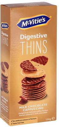 McVitie's Digestive Thins Milk Chocolate Cappuccino Biscuits (Imported), 150g Cookies Biscuit