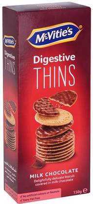 McVitie's Digestive Thins Milk Chocolate Biscuit, 150g Cookies Biscuit