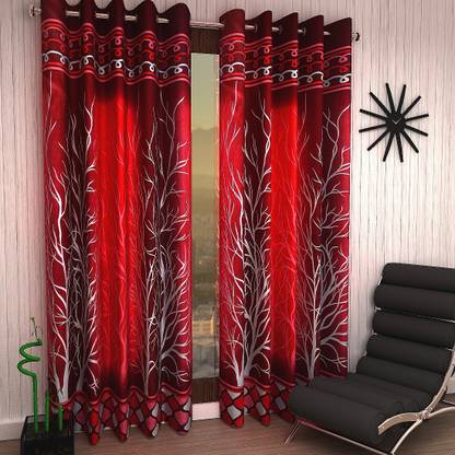 Home Sizzler 153 cm (5 ft) Polyester Semi Transparent Window Curtain (Pack Of 2)