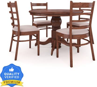 Royaloak Coco Solid Wood 4 Seater Dining Set In India At Flipkart Com Royaloak Coco Solid Wood 4 Seater, Solid Wood Round Dining Table And 4 Chairs