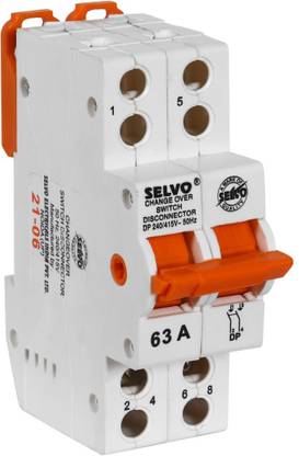 Selvo 63A Double Pole Changeover Switch Disconnector GSELCOV13012 MCB