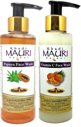 Khadi Mauri Anti Tan Papaya & Vitamin C - Pack of 2 Face Wash