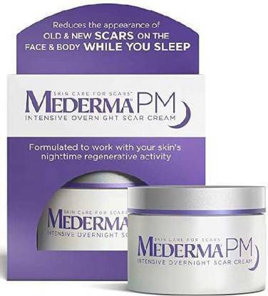 MEDERMA PM Intensive Overnight Scar Cream - Reduces the Appearance of Old & New Scars on the Face & Body While You Sleep - Works with Skin's Nighttime Regenerative Activity - 1.7 oz. (30 g)