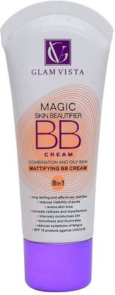 GLAM VISTA MAGIC SKIN BEAUTIFIER BB CREAM COMBINATION AND OILY SKIN MATTIFYING 8 IN 1 Foundation