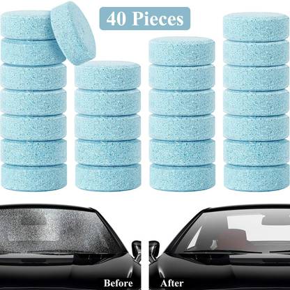 Newvent 40 Pieces Car Washer Windshield Glass Washer Tablets Cleaning Tablets
