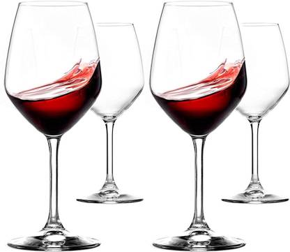 Craftona (Pack of 4) Crystal Clear Wine Glass with Long Stem Glass Set Wine Glass