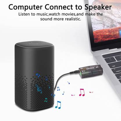 Readytech 3D Virtual 5.1 USB Audio Controller Sound Card (Integrated 2 Channel) for Desktop USB Internal Sound Card