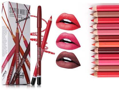 FEGURO Super Matte Lipliner pack of 12 (Matte Girl)