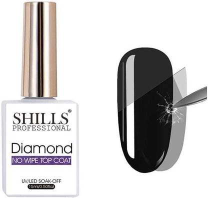 Shills Professional UV LED Soak Off Diamond No Wipe Top Coat Gel Polish Trasparent