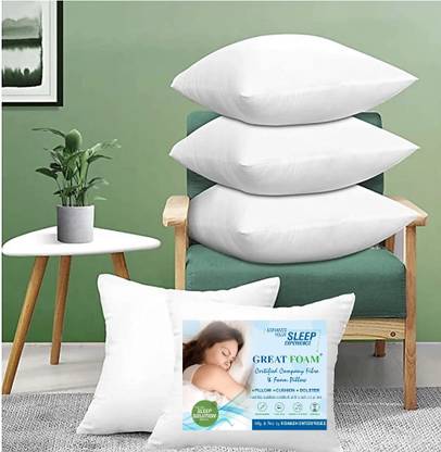 GREAT FOAM FIBRE ulta SOFT SOFA SET CUSHION Polyester Fibre Solid Cushion Pack of 5