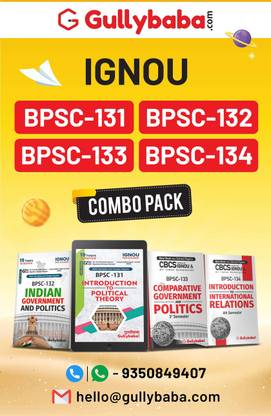 Gullybaba IGNOU BAG {Political Science} BPSC-131?BPSC-132?BPSC-133?BPSC-134 In English Combo Of IGNOU Help Book With Solved Sample Papers And Important Exam Notes Plus Guess Paper