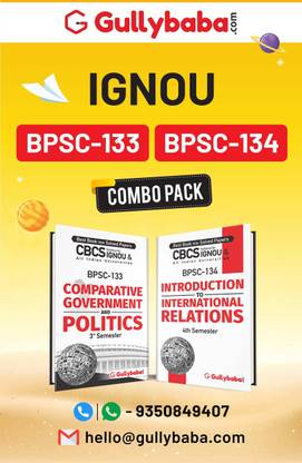गलीबाबा IGNOU बैग साइकोलॉजी (लेटेस्ट एडिशन) BPSC-133 कम्पैरटिव गवर्नमेंट एंड पॉलिटिक्स|BPSC-134 इंट्रोडक्शन टू इंटरनेशनल रिलेशन्स इन इंग्लिश 3rd एंड 4th सेमेस्टर कॉम्बो ऑफ IGNOU हेल्प बुक्स विथ सॅाल्व्ड सैंपल पेपर्स एंड इंपॉर्टेंट एग्ज़ाम नोट्स प्लस गेस पेपर्स