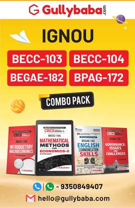 Gullybaba IGNOU BA Honours Economics (Latest Edition) BECC-103|BECC-104|BEGAE-182|BPAG-172 In English 2nd Semester COMBO Of IGNOU Help Books With Solved Sample Papers & Important Exam Notes Plus Guess Papers