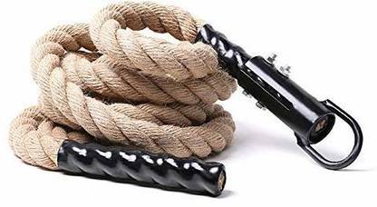 VECTOR X Viva Fitness Climbing Rope 12ft. Gym Climbing Rope 12 ft Fitness Rope Training Light Brown