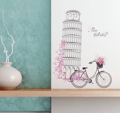 LANSTICK 76.2 cm BUILDING CARRIED BY CYCLE STICKER Self Adhesive Sticker