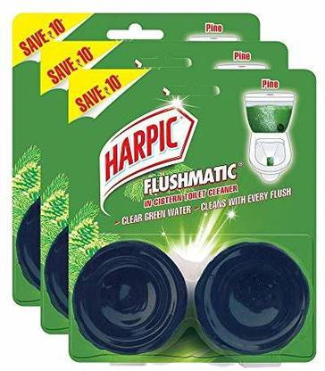 Harpic Flushmatic In-Cistern Toilet Cleaner Blocks, Pine - 100 g (pack of 3) Pines Block Toilet Cleaner