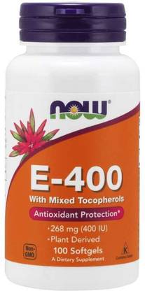 Now Foods Vitamin E-400, With Mixed Tocopherols, 100 Softgels