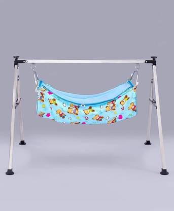 I.P.L. Foldable Stainless Steel Fancy Swing Cradle for Baby with Carry Bag with Free Boy's and Girl's Portable Folding Swing Cradle, Heavy Hammock for Babies Swing Crib