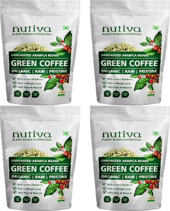 Nutiva Pack of 4 Green Coffee Beans - 300 Gram Each Coffee Beans