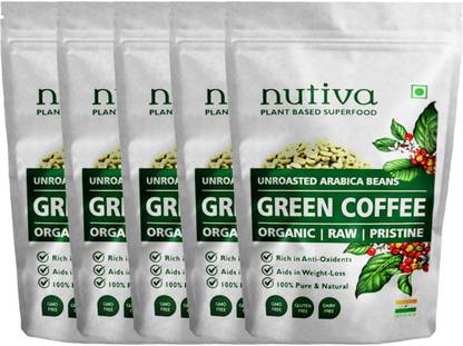 Nutiva Pack of 5 Green Coffee Beans - 50 Gram Each Coffee Beans