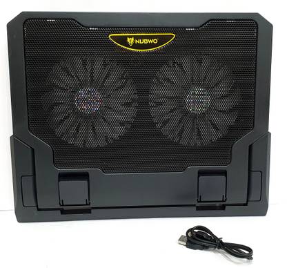 NUBWO NF-36 GUARDIAN COOLING PAD (2 BLUE LED FAN 140mm) 2 Fan Ergonomic Cooling Pad with Adjustable Height