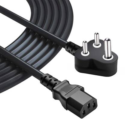 Fedus Power Cord 1.8M 6Feet Replacement Power Cable, India Plug IEC Computer Mains Power Cable Cord for Desktop 3 pin power cable for PC, power cable for monitor SMPS and Printer, Power Supply, TV, 240 W Adapter