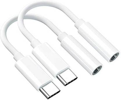 SANNO WORLD USB Type C Cable 2 A 0.1 m Type-C to 3.5 MM Jack Adapter Converter for Earphone Headphone( Pack Of 2 )