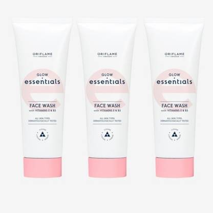 Oriflame Glow Essentials  with Vitamins E & B3 Pack Of 3 Face Wash