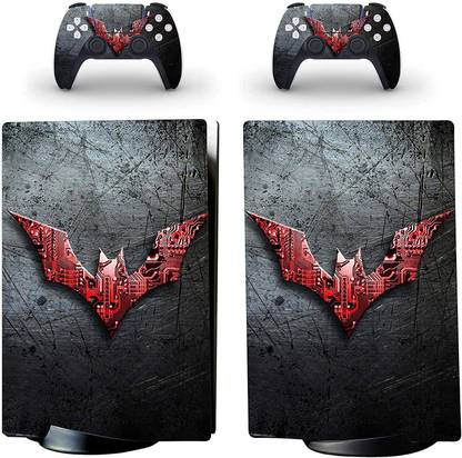 Skinny PS5 Skin Batman Red Logo for PlayStation 5 Disc Edition 1x Console Skin, 2x Dualsense Controller Skin  Gaming Accessory Kit
