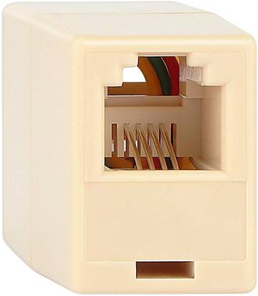 Fedus RJ11 Coupler, Telephone Phone Line Connector Coupler RFAdapter RJ11 6P4C Inline Coupler Keystone Jack Female to Female Straight Telephone Cable Cord Extension Adapter White PACK OF 2 Wired Ethernet Lan Adapter compatible with Windows