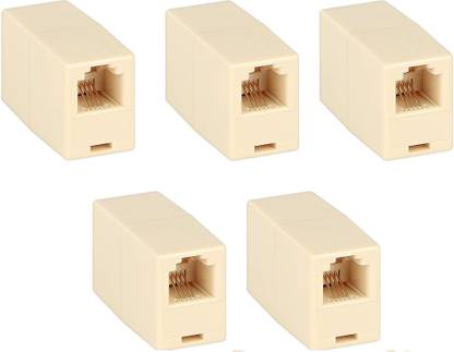 Fedus RJ11 Coupler, Telephone Phone Line Connector Coupler RFAdapter RJ11 6P4C Inline Coupler Keystone Jack Female to Female Straight Telephone Cable Cord Extension Adapter White PACK OF 5 Wired Ethernet Lan Adapter compatible with Windows