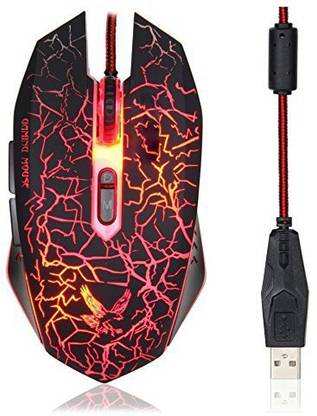 RETRACK 2000DPI Lightning V2 Color Changing LED Gaming Wired Ambidextrous Optical  Gaming Mouse
