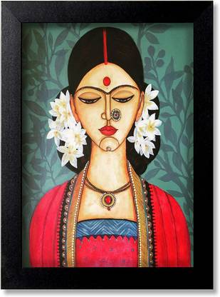 Blue Nexus Regional Cultural Desi Life Wall Poster with Wall Frame Wall Stickers Room Art Poster_FBNWPIND16 Digital Reprint 12 inch x 9 inch Painting