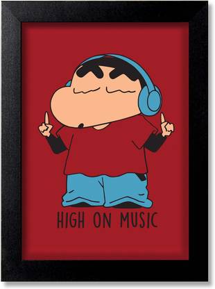 Blue Nexus Shinchan Funny Cartoon Poster Wall Poster with Wall Frame Wall Stickers Room Art Poster_FBNWPK101 Digital Reprint 12 inch x 9 inch Painting