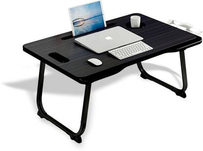 StarAndDaisy 'Bed Buddy' Laptop Desk, Portable Foldable Laptop Bed Table with Drawer Black Wood Portable Laptop Table