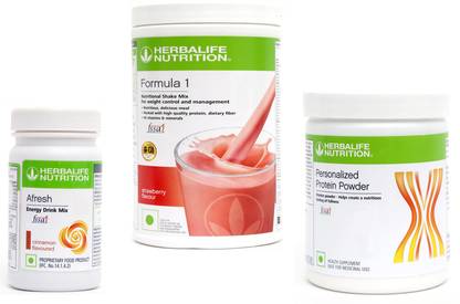 Herbalife Nutrition formula 1 strawberry (500g)+ protien powder (200g)+ afresh cinnamon (50g) Whey Protein