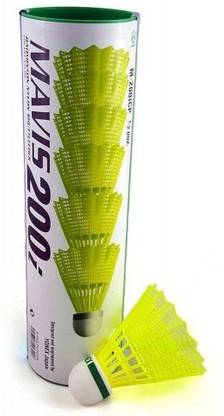 YONEX Mavis 200 i Green Cap Nylon Shuttle  - Yellow