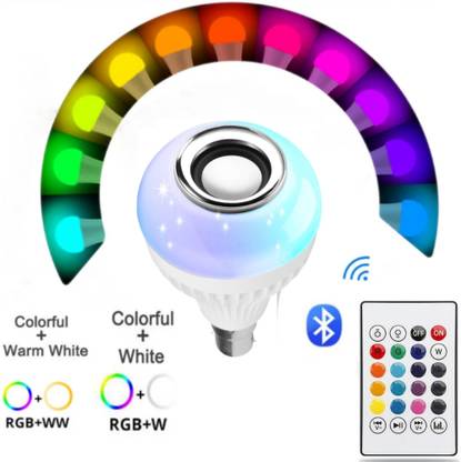 Geet Multicolor Smart LED Music Light Bulb with Bluetooth Remote Controller Smart Bulb