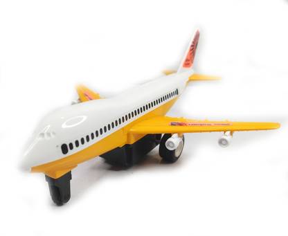 SharvilSons AIRBUS AIRLINES A320 TOY Plane for Kids | Boing Toy Plane for Kids | ABS Plastic Die Casted Fighter Toy Plane with Pull Back Function And Stand | 2 in 1 Plane toy for Kids with table top stand (Yellow)
