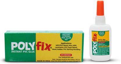 POLYFIX WPC & PVC Foam Board Instant Glue 50 Gm Super Fast Adhesive(Pack of 20 pc) Adhesive