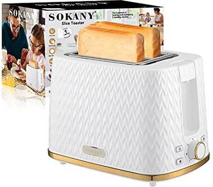 Feeling mall Auto Pop-up Bread Toaster 2 Slice Slot for Evenly Toast 6 Shade Settings Bagel 600 W Pop Up Toaster