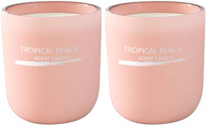 MINISO Inkjet Series-Scented Candle Set Tealight (Tropical Peach) 2 Pack Candle