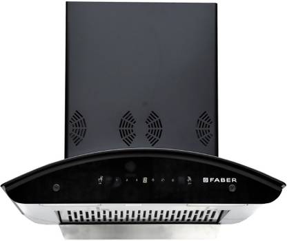 FABER Hood Everest Smart 3D IND HC SC BK 60 cm with Touch & Gesture Control Auto Clean Wall Mounted Black 1250 CMH Chimney